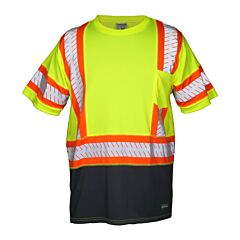 Kishigo 9179 Premium Brilliant Series, Contrast Short Sleeve T-Shirt, Class 3, Lime