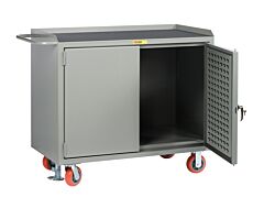 Little Giant Mm-2436-Lpd-Fl Mobile Bench Cabinets With Pegboard Or Louvered Panel Doors, 41"H X 24"D X 36"W, 3600 Lb Capacity