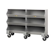 Little Giant Ms2-1564-6Ph Mobile Storage Bins; Double, 15"W X 64"L, 2400 Lb Capacity