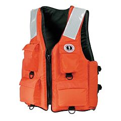 Mustang Survival Mv3128T2-2-Xl-216 Vest Pfd Style With 4 Pockets Orange, Size X-Large