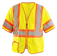 Occunomix Lux-Hsclc3Z Two Tone Half Sleeve Vest W/Zipper, Mesh, Class 3