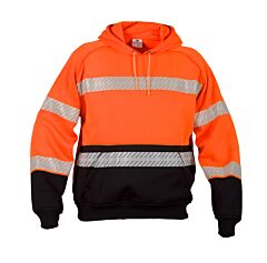 Kishigo Js143 Premium Black Series Heavyweight Hoodie, Class 3, Orange, Size 5X-Large