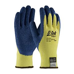 Pip 09-K1310 G-Tek Kev, 100% Kevlar 10G Yellow Shell, Blue Latex Crinkle Grip, Class A3