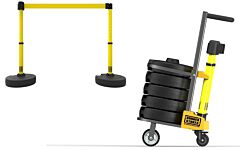 Banner Stakes Pl4000-Y Plus Cart Package, Blank Yellow Banner