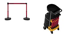 Banner Stakes Pl4162T Plus Cart Package With Tray, Red Double-Sided "Danger" Banner