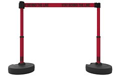 Banner Stakes Pl4295 Plus Barrier Set X2, Red "Stay Behind The Line"