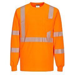 Portwest S195 Segmented Tape Long Sleeve T-Shirt, Class 2, Orange