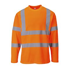 Portwest S278 Cotton Comfort Long Sleeve T-Shirt, Class 3, Orange