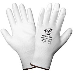 Global Glove Pug Pug-12 White Lightweight Polyurethane Coated Anti-Static/Electrostatic Compliant Cut Resistant Gloves, Cut Level A1