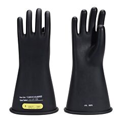 Oberon Rg-B-C2-R14-10 Rubber Electrical Gloves, Class 2, Length: 14", Rolled Cuff, Size Large, 10