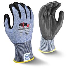 Radians Rwgd104Xxl Axis D2 Gloves Ansi Cut A4 Dyneema Diamond With Black Pu Palm Touchscreen, Size 2X-Large