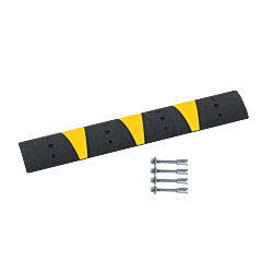 Plasticade Sb72N-Sconcrete Speed Bump With Reflective Stripes, 6' For Concrete, Black