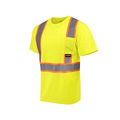 Radians St41-2Pgs-3X Class 2 Mesh Short Sleeve T-Shirt With Contrast Trim, Lime, Size 3X-Large