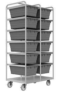 Durham Stbr-303672-12-5Pu Stainless Steel Tub Rack Cart, 12 Bins