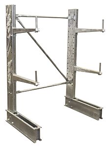 Vestil Su-C-6-24-G-Set Galvanized Steel Standard Duty Cantilever Single Sided Upright 6 Ft X 24" Arm Gray Set