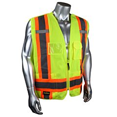 Radians Sv020X-2G-M Safety Vest 2 Tone Contrast Trim, 5 Pockets, 100% Polyester, Class 2 Level 2, Worksafe Bc Ppe-2 Type 1, Type R Class 2 Hi-Vis Green, Size Medium