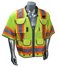Radians Sv55-3Zgd-M Safety Vest, Type R, Class 3, Green Woven Mesh, Size Medium