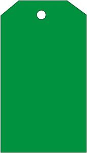 Safehouse Signs Blank Green Tags, 6" X 3", Tagboard