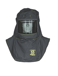 Oberon Tcg55-C Arc Flash Hood With Hard Cap, 55 Cal Tcg, Color: Black, Window: True Color Grey (Tcg)