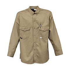 Stanco Us7412Tn-2Xl 7 Oz Tan Cotton/Nylon Deluxe Shirt, Button Down Collar, Cat2, 8.7 Cal/Cm2, Size 2X-Large