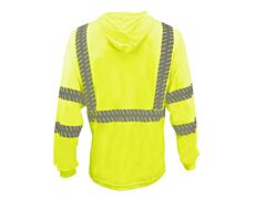 Cordova V6112Xl Cor-Brite? Type R, Class 3, Lime Moisture Wicking T-Shirt, Long Sleeves, Attached Hood, 2-Inch Silver Reflective Tape, Size 2X-Large