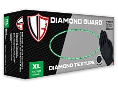 Vguard A1Ga32 8 Mil Nitrile Diamond Textured Industrial Gloves, Powder-Free, Black, Size Medium