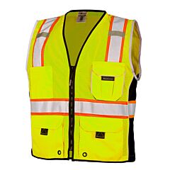 Kishigo 1513 Premium Black Series Heavy Duty Safety Vest, Class 2, Lime, Size 5X-Large