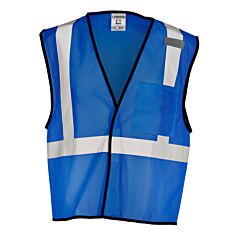 Kishigo B121 Single Pocket Mesh Vest, Economy, Enhanced Visibility, Royal Blue
