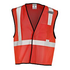 Kishigo B122 Single Pocket Mesh Vest, Economy, Enhanced Visibility, Red