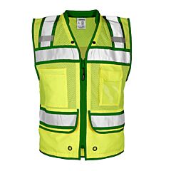 Kishigo S5044 Color Contrast Class 2 Surveyors Vest, Lime/Green, Size 2X-Large