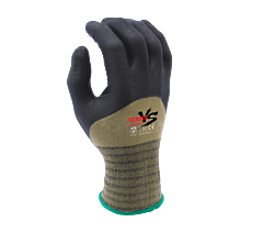 Task Gloves Vs2264-L Black Micro-Foam Nitrile Knuckle Coated With Nitrile Dots, 15G Green Hi-Elasticity Nylon Shell, Size Large