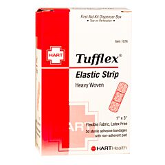 Hart Health 1076 Tufflex Heavy Woven Elastic Adhesive Bandage, Strip, Heavy Woven, 1" X 3", 50/Box