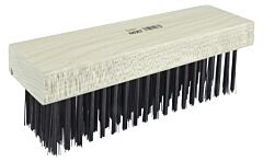 Weiler 44067 Block Type Scratch Brushes, 7 1/4", 6X19 Rows, Round Steel Wire, Wood Handle