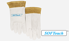 Weldas 10-1008 Softtouch Tig Welding Gloves, Top Grain Goatskin, 2" Cuff, Pearl