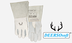 Weldas 10-2850 Deersosoft Welding Gloves, Deerskin, Reverse Grain Unlined Palm, Pearl