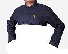 Weldas 33-8228M Cool Flame Retardant Cape Sleeve, Cotton, Fr Treated, Navy Blue, Size Medium, 1/Each