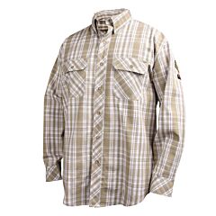 Black Stallion Wf2110-Pk-Xlg Work Shirt 7 Oz. Plaid Khaki, Size X-Large