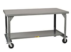 Little Giant Ww4284-6Phfl-Ah Mobile Heavy-Duty Workbenches, 28" To 36"H X 42"D X 84"W, 3600 Lb Capacity