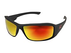 Edge Xbap139 Brazeau Safety Glasses, Black Frame With Aqua Precision Red Mirror Lens