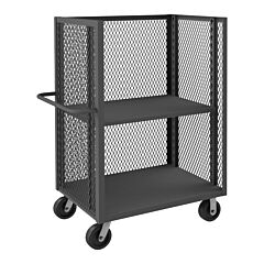 Durham 3St-Ex3660-1As-95 3 Sided Mesh Truck, 1 Adjustable Shelf, 36 X 60