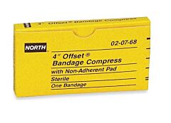 North Safety 02-07-68 4" Offset Bandage Compress With Non-Adherent Pad, Sterile, 1/Each (Alternate Pn: 020768)