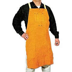 Best Welds Q6 Select Split Cowhide Leather Bib Apron, 24 In W X 42 In L, Golden Brown