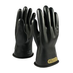Novax 150-00-11/10 Class 00 Rubber Insulating Glove With Straight Cuff, 11" Length, Black, Size 10