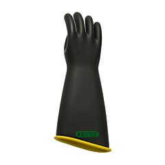 Novax 151-3-18/10 Class 3 Rubber Insulating Glove With Contour Cuff, 18" Length, Black, Size 10