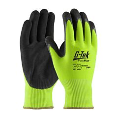 Pip 16-340Lg/M G-Tek Polykor, Hv Lime G 13G Shell, Dd Nitrile Microsurface Grip, A3, Pack Of 12 Pairs