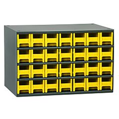 Akro-Mils 19228Yel Cabinet, 19-Series Steel Cabinet W/ 28 Drawers