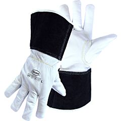 Boss 1Jl4061Cgx Premium Grade Top Grain Goatskin Leather Drivers Gloves With Aramid Blended Lining, Gauntlet Cuff, Natural, Size X-Large
