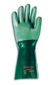 Ansell Alphatec 08-352 Neoprene Dipped Gloves, Rough Finish, Size 9, Green