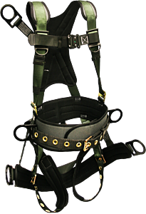 French Creek 228509Bt-Od Stratos Derrick Fall Arrest Harness With Seat Saddle, D-Ring Extension (Made In Usa), Size Large/X-Large