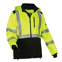 Ergodyne 23524 Glowear 8353 Hi-Vis Softshell Water-Resistant Jacket, Lime With Black Bottom, Class 3, Size Large